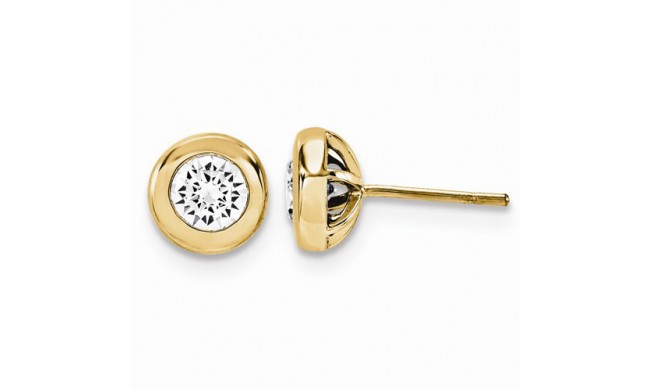 Quality Gold 14K Yellow Gold & Diamond Post Earrings