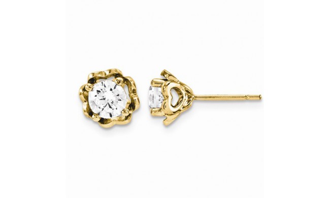 Quality Gold 14k Yellow Gold & Diamond Post Earrings