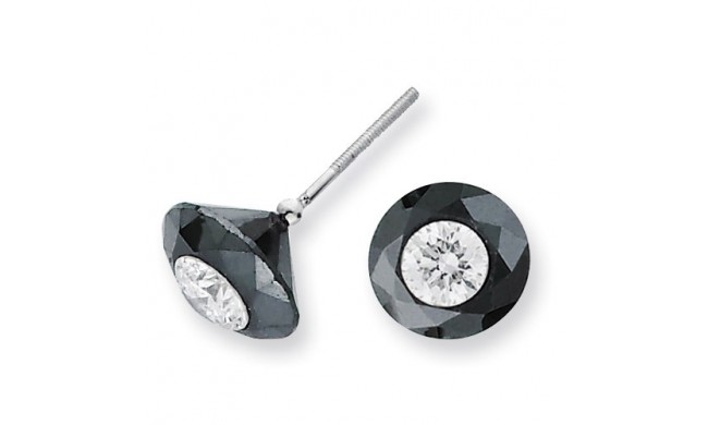 Quality Gold 14k White Gold 4.00ct. Black And White Diamonds Stud Earrings AAA Quality
