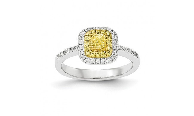 Quality Gold 14k Two-Tone Fancy Yellow Diamond Ring