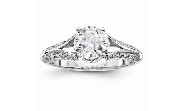 Quality Gold 14k White Gold Semi-Mount Diamond Engagement Ring