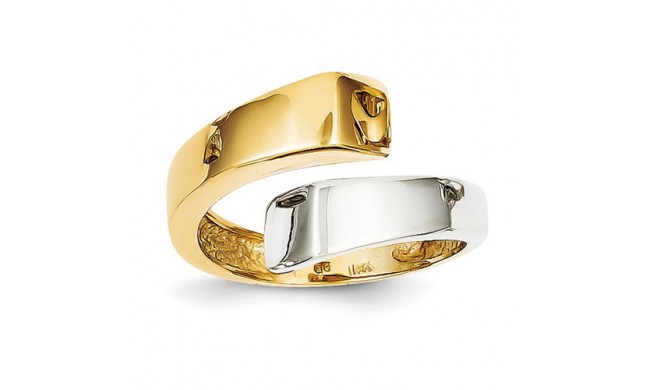 Quality Gold 14k Two-Tone Square Overlapping Ring