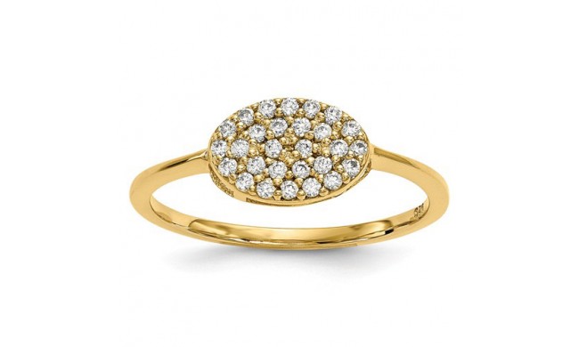 Quality Gold 14k Yellow Gold Diamond Cluster Oval Ring
