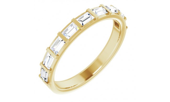 14K Yellow 5/8 CTW Diamond Straight Baguette Anniversary Band