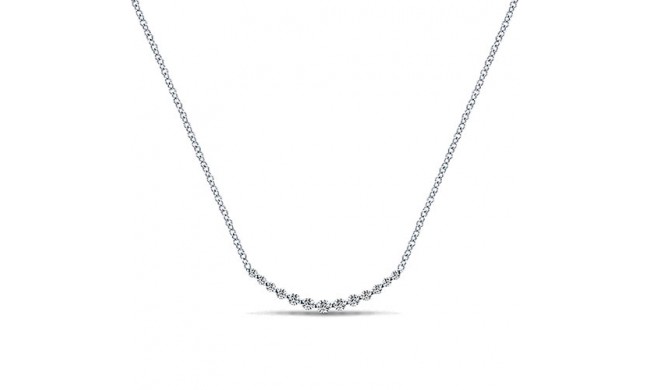 14k White Gold Gabriel & Co. Diamond Indulgence Bar Necklace