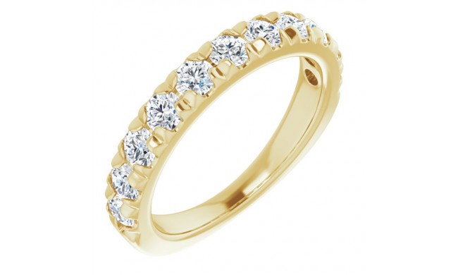 14K Yellow 1 CTW Diamond French-Set Anniversary Band