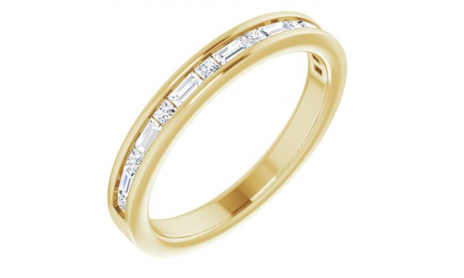 14K Yellow 3/8 CTW Diamond Channel-Set Anniversary Band