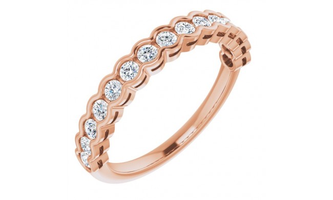 14K Rose 1/2 CTW Diamond Anniversary Band