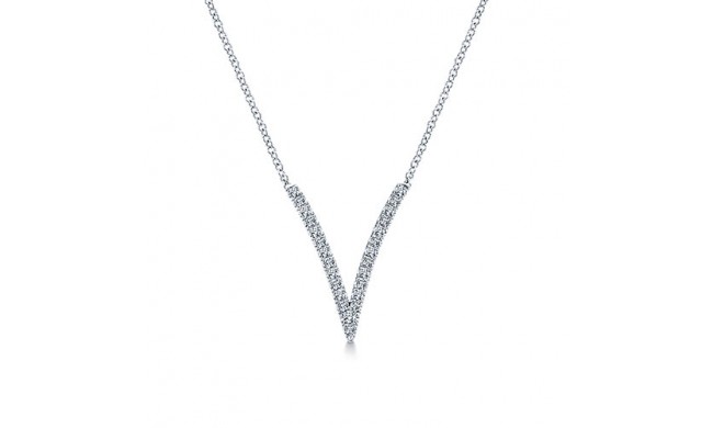 14k White Gold Gabriel & Co. Diamond Fashion Necklace