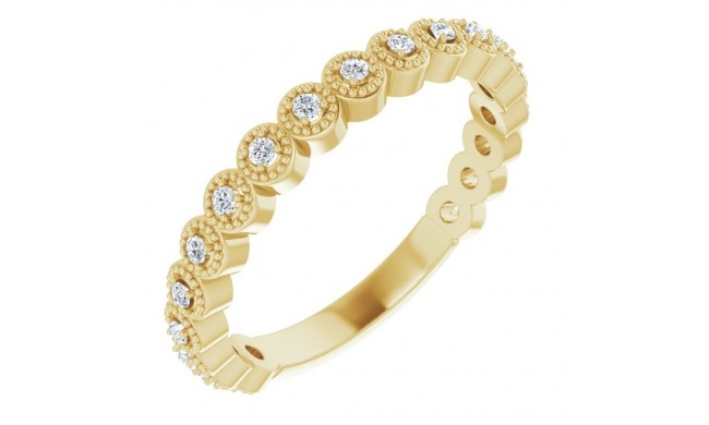 14K Yellow 1/8 CTW Diamond Anniversary Band