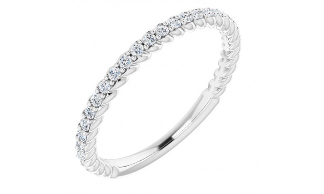 14K White 1/5 CTW Diamond Rope Anniversary Band