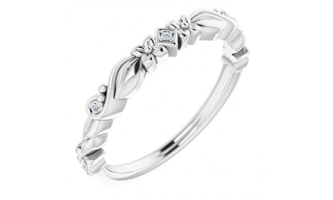 14K White .03 CTW Diamond Anniversary Band