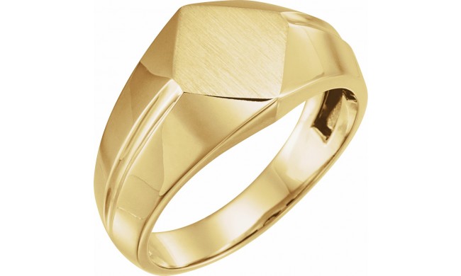 14K Yellow 12x11 mm Rectangle Signet Ring