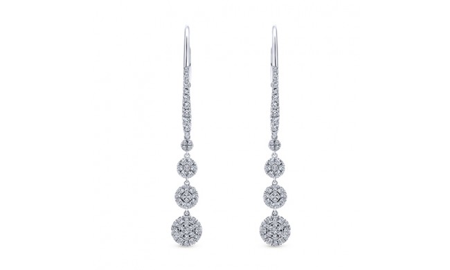 14k White Gold Gabriel & Co. Diamond Drop Earrings