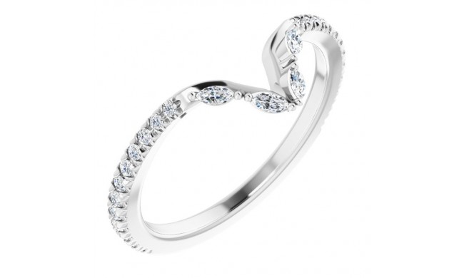 14K White 1/4 CTW Diamond French-Set Matching Band