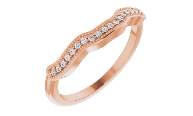 14K Rose .08 CTW Diamond Matching Band