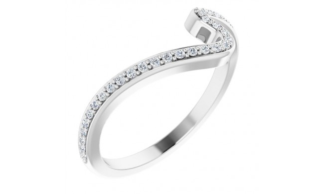 14K White 1/6 CTW Diamond Band for 4.4 mm Round & 5.2 mm Round Engagement Ring
