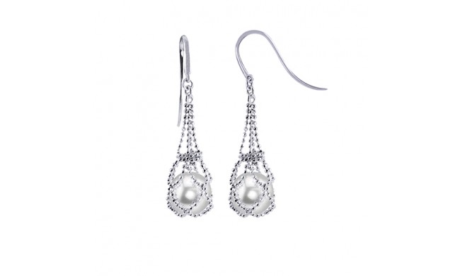 Imperial Pearl Sterling Silver Freshwater Pearl Lace Earrings