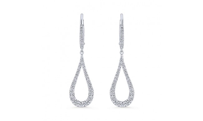 14k White Gold Gabriel & Co. Diamond Drop Earrings