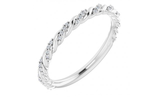 14K White 1/8 CTW Diamond Pavu00e9 Twisted Anniversary Band