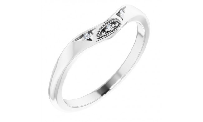 14K White .01 CTW Diamond Matching Band for Oval Ring