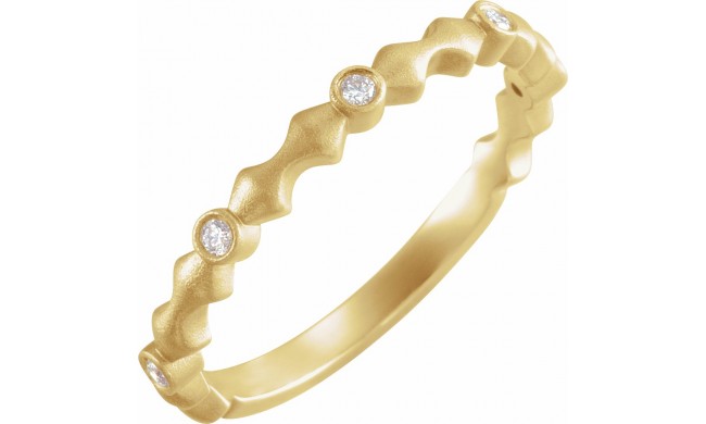 14K Yellow .07 CTW Diamond Anniversary Band with Bead Blast Finish