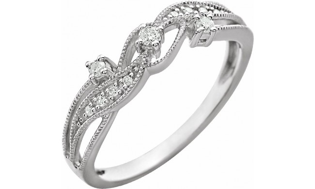 14K White 1/10 CTW Diamond Anniversary Band