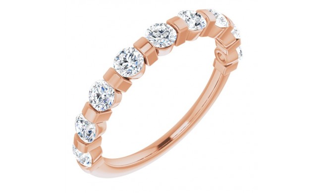 14K Rose 9/10 CTW Diamond Anniversary Band