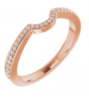 14K Rose 1/8 CTW Diamond Matching Band