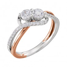 Stuller 14k Two-Tone Gold Diamond Semi-mounting Engagement Ring