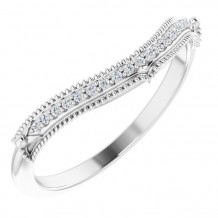 14K White .04 CTW Diamond Vintage-Inspired  Matching Band