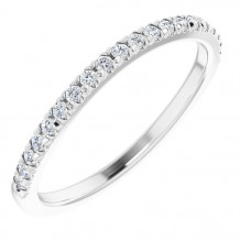 14K White 1/6 CTW Diamond French-Set Matching Band