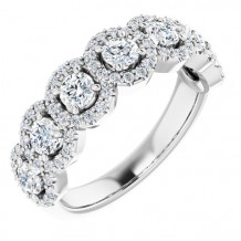 14K White 1 1/5 CTW Diamond Anniversary Band