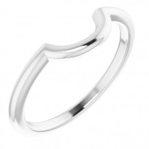 14K White Matching Band for 6.5 mm Engagement Ring