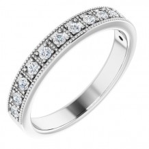 14K White 1/4 CTW Diamond Milgrain Anniversary Band