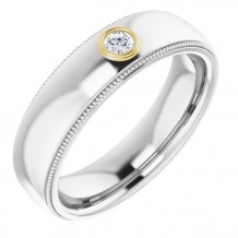 14K White & Yellow 1/10 CTW Men's Diamond Ring