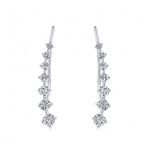 14k White Gold Gabriel & Co. Diamond Earcuffs Earrings