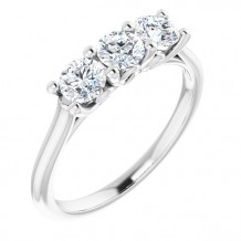 14K White 4.1 mm Round 3/4 CTW Diamond Engagement Ring