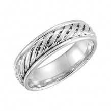 Stuller 14k White Gold Comfort-Fit Duo Grooved Wedding Band
