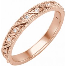 14K Rose .05 CTW Diamond Anniversary Band