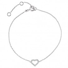 Stuller 14k White Gold Diamond Heart Bracelet