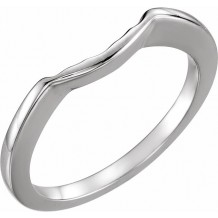 14K White Matching Band for 5.2 mm Round Ring