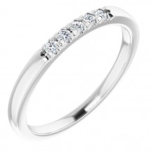 14K White 1/10 CTW Diamond French-Set Anniversary Band