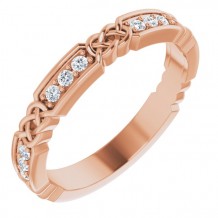 14K Rose 1/6 CTW Diamond Celtic-Inspired Anniversary Band