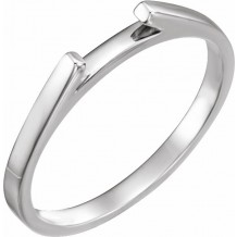 14K White Matching Band for 6 mm Round Engagement Ring