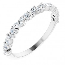 14K White 3/8 CTW Diamond Anniversary Band