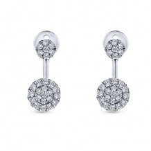 14k White Gold Gabriel & Co. Peek A Boo Diamond Earrings