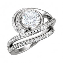Stuller 14k White Gold Accented Engagement Ring