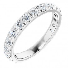 14K White 1 CTW Diamond French-Set Anniversary Band