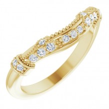 14K Yellow 1/6 CTW Diamond Vintage-Inspired Matching Band